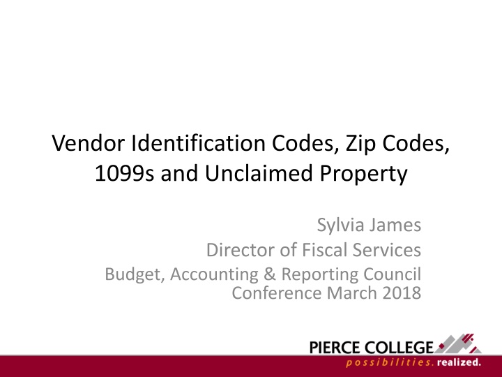 vendor identification codes zip codes 1099s