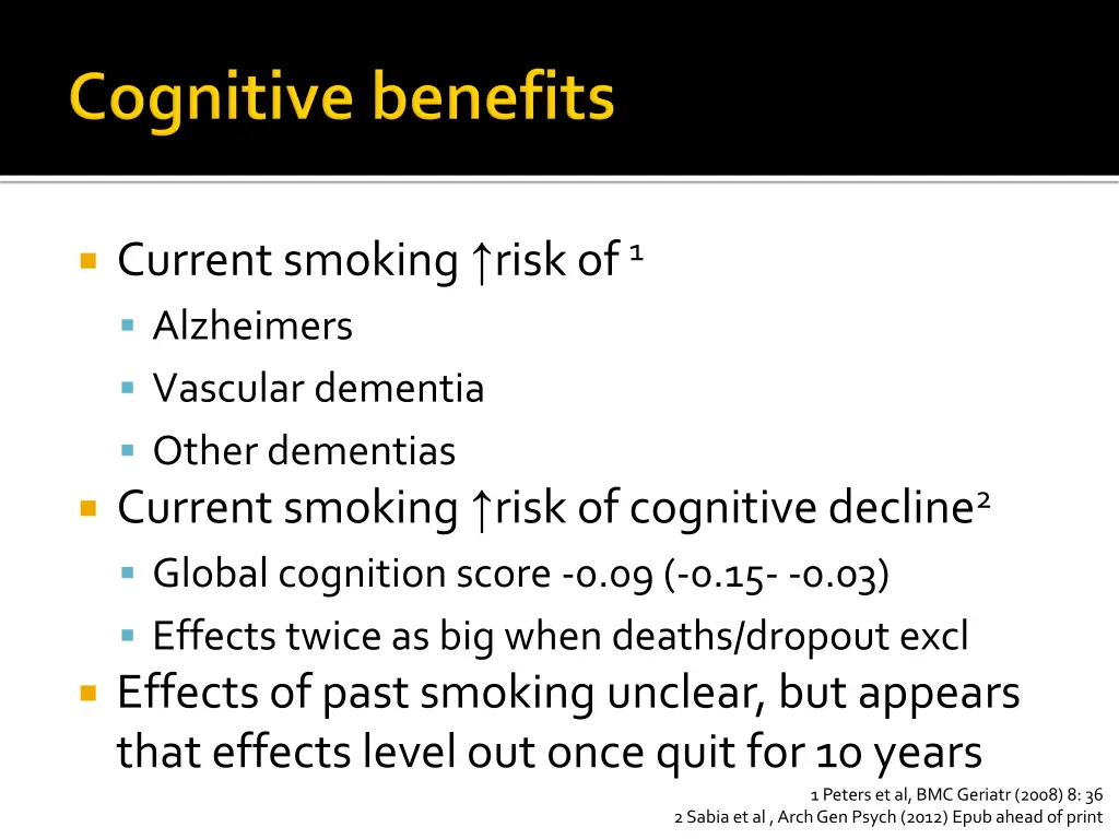 current smoking risk of 1 alzheimers vascular