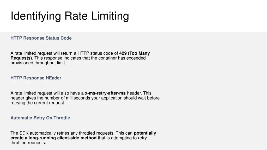 identifying rate limiting
