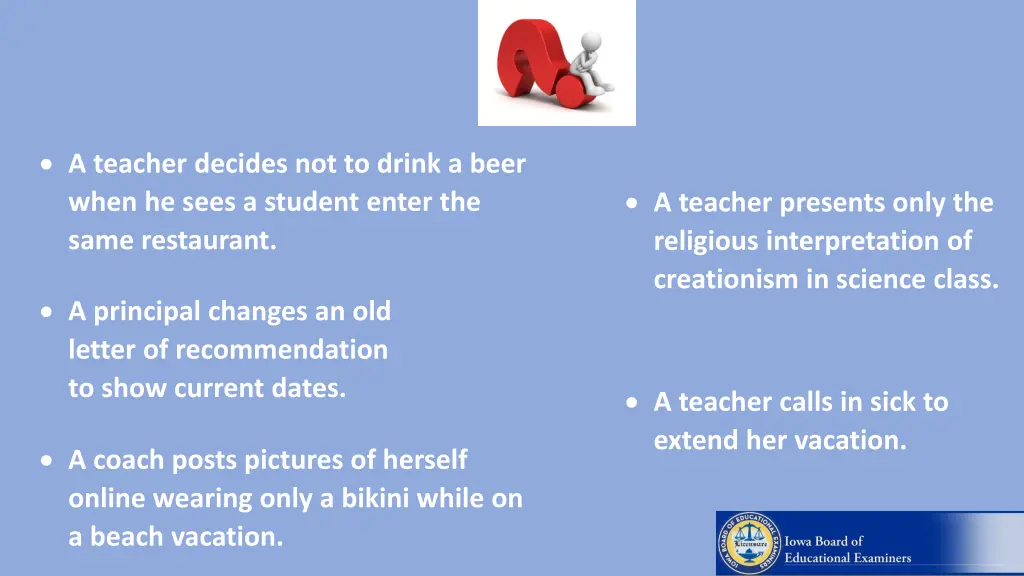 a teacher decides not to drink a beer when