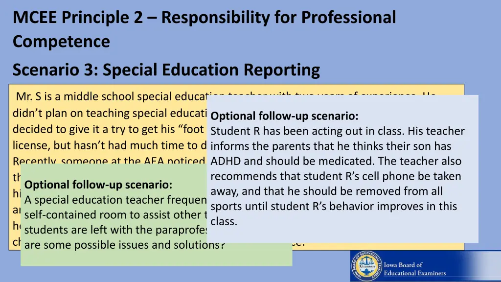 mcee principle 2 responsibility for professional 1