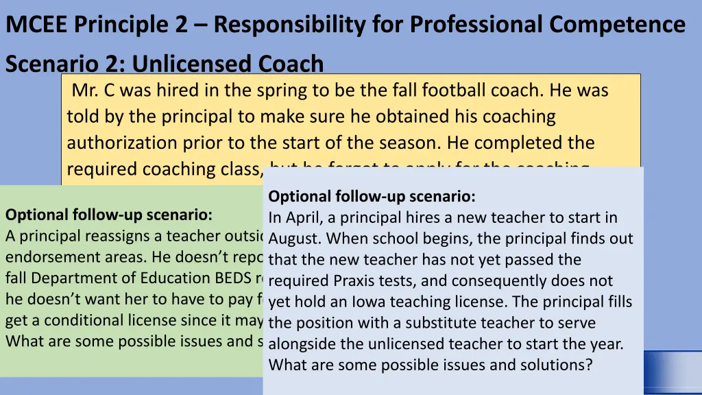 mcee principle 2 responsibility for professional