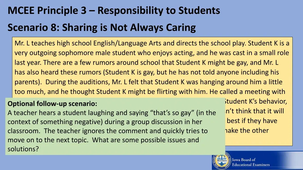 mcee principle 3 responsibility to students 4