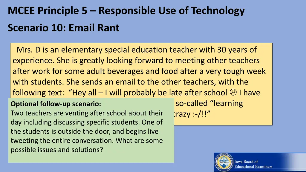 mcee principle 5 responsible use of technology