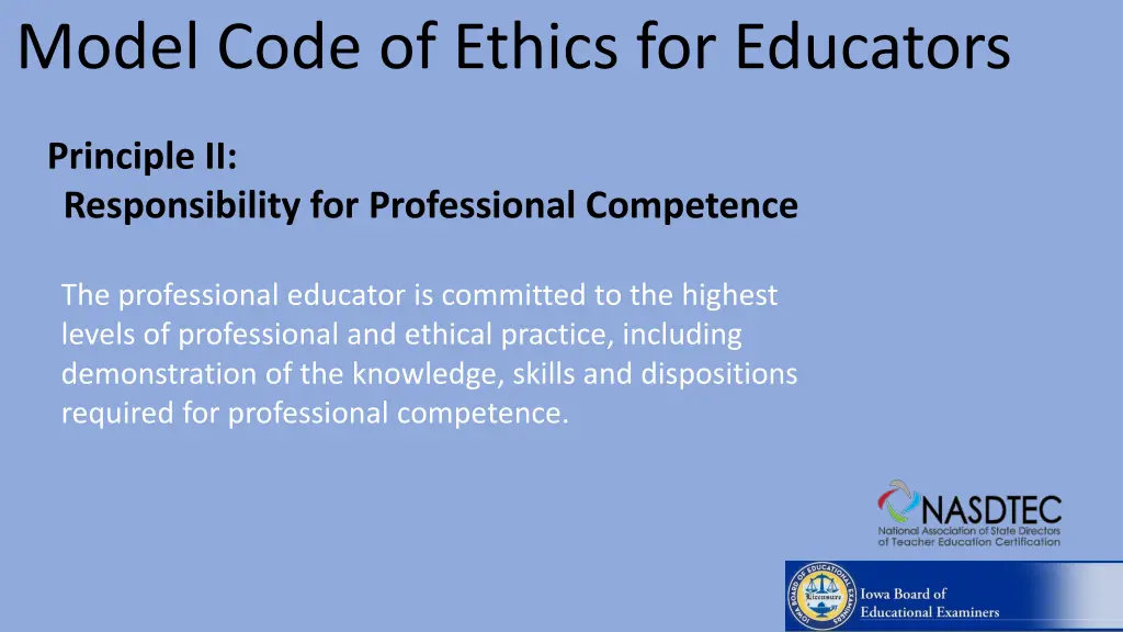 model code of ethics for educators 2