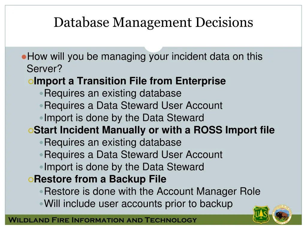 database management decisions
