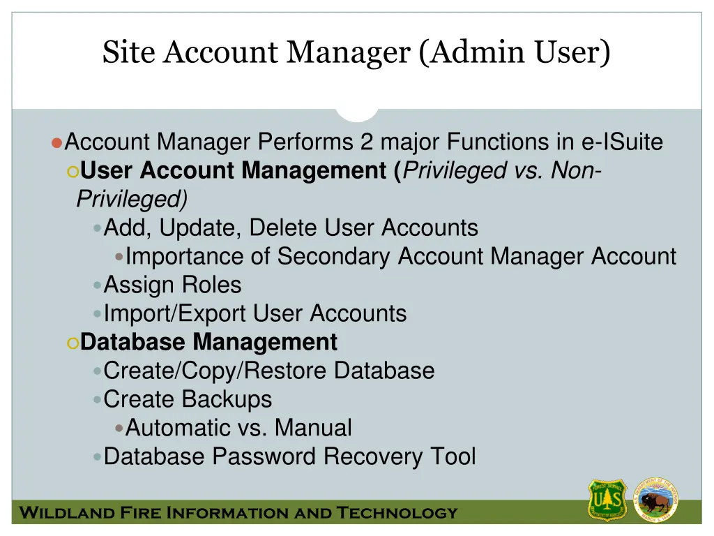site account manager admin user