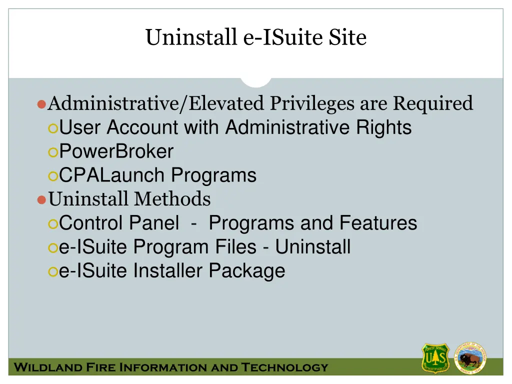 uninstall e isuite site