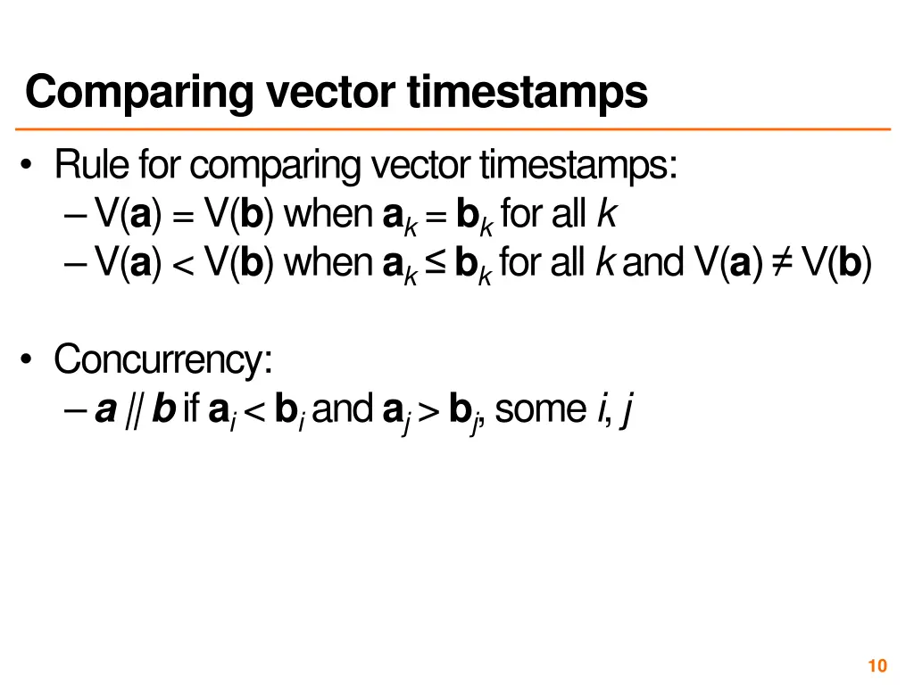 comparing vector timestamps