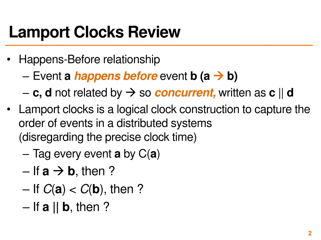 lamport clocks review