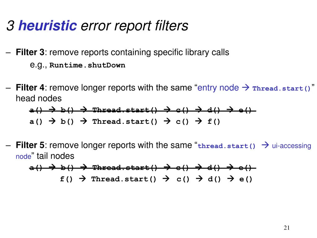 3 heuristic error report filters