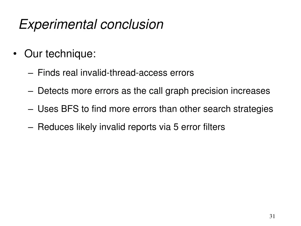 experimental conclusion