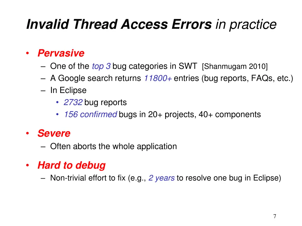 invalid thread access errors in practice