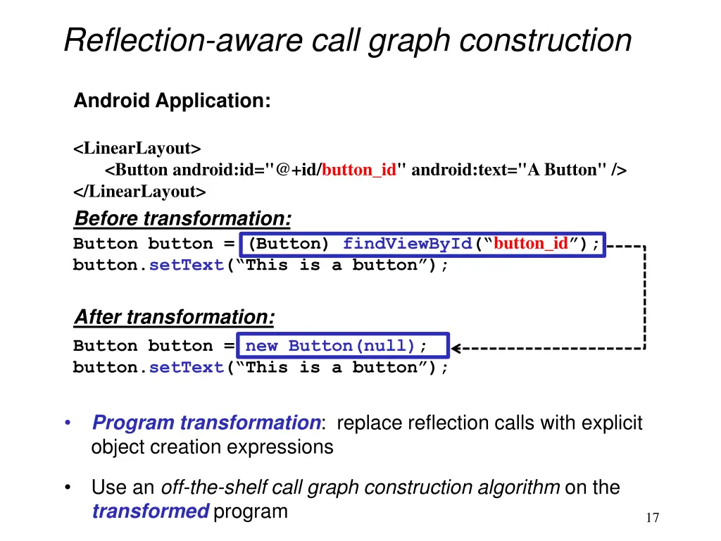 reflection aware call graph construction