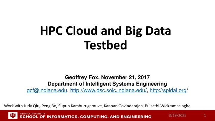 hpc cloud and big data testbed