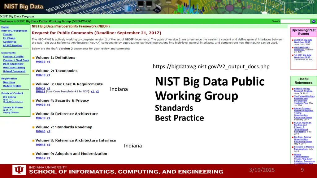 https bigdatawg nist gov v2 output docs php