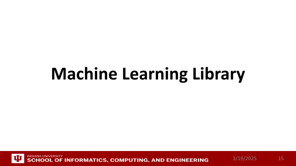 machine learning library