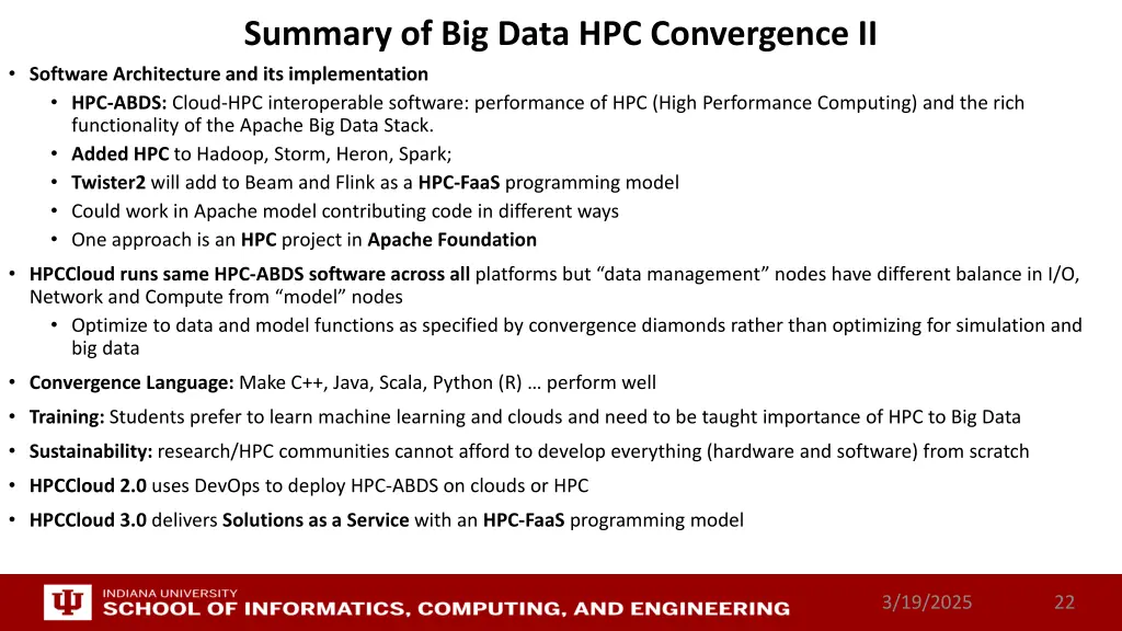 summary of big data hpc convergence ii