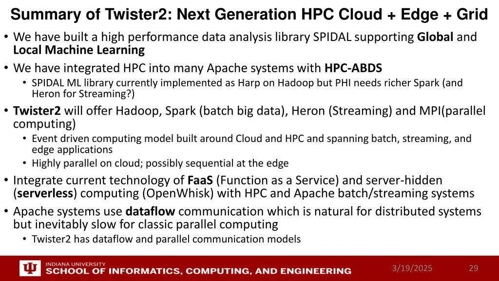 summary of twister2 next generation hpc cloud