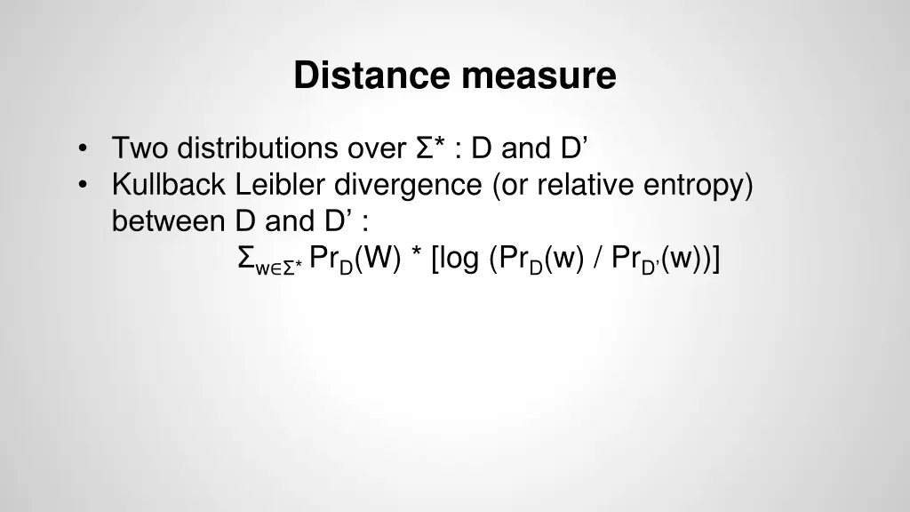 distance measure
