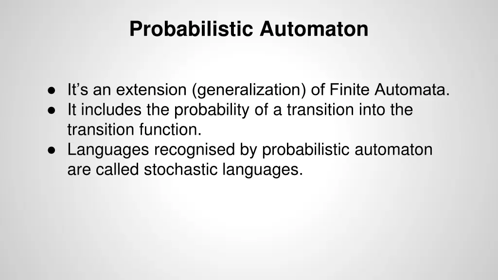 probabilistic automaton 1