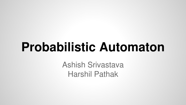 probabilistic automaton