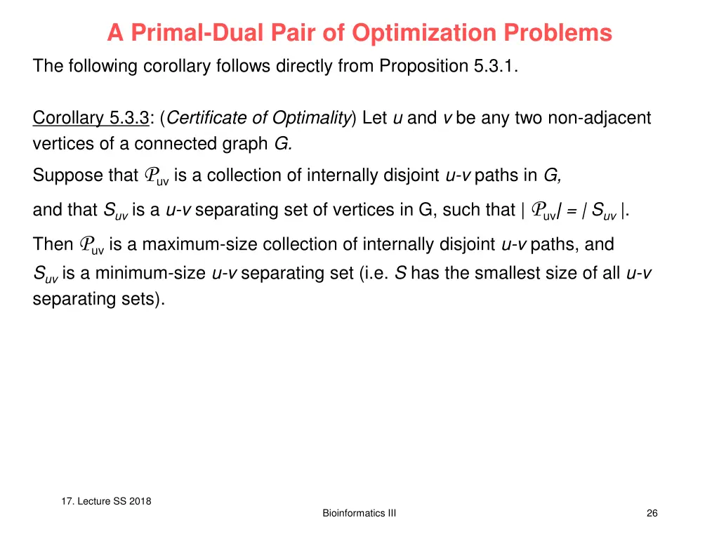 a primal dual pair of optimization problems 2