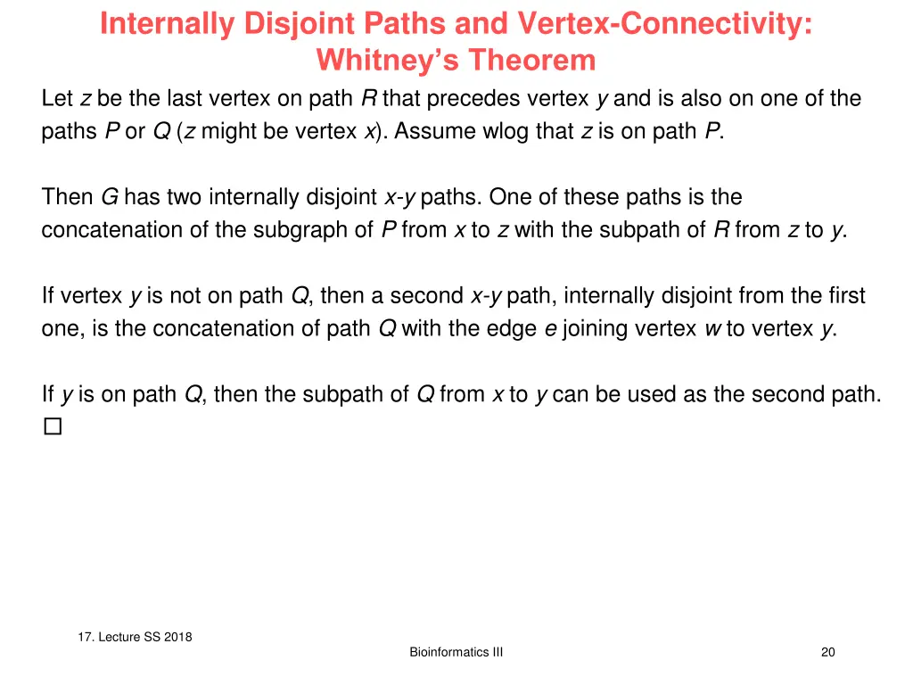 internally disjoint paths and vertex connectivity 3