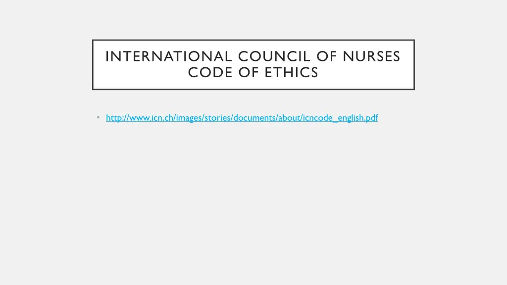 international council of nurses code of ethics