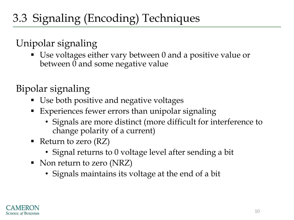 3 3 signaling encoding techniques