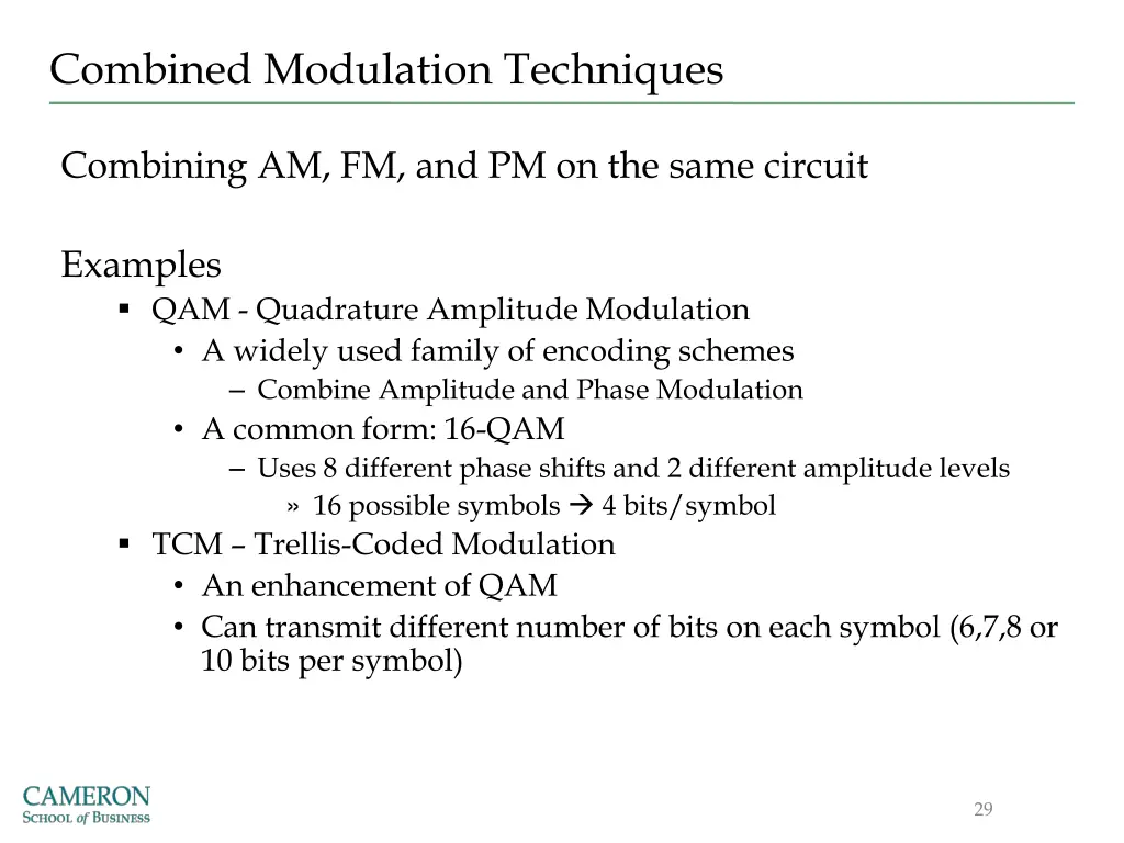 combined modulation techniques