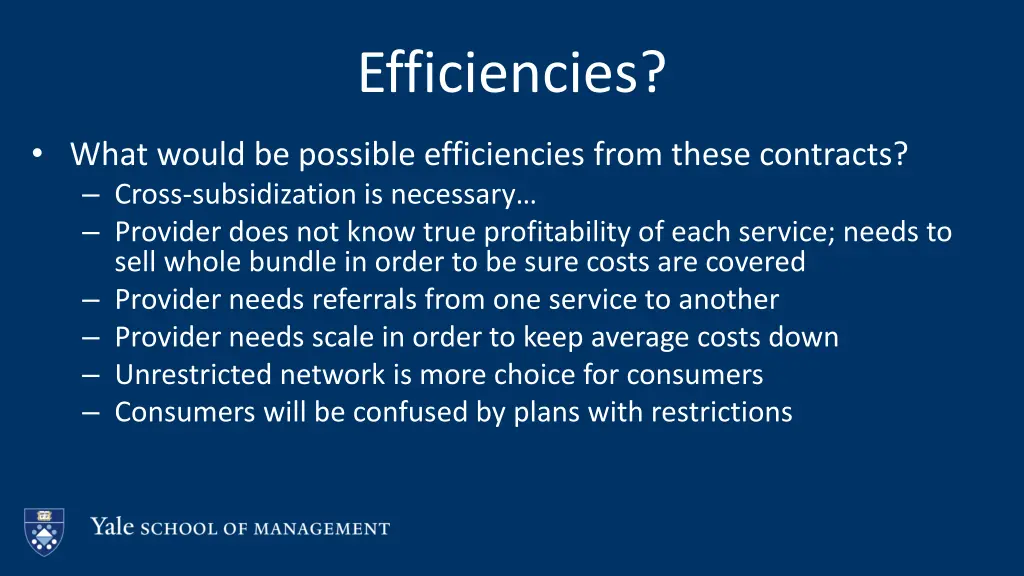 efficiencies