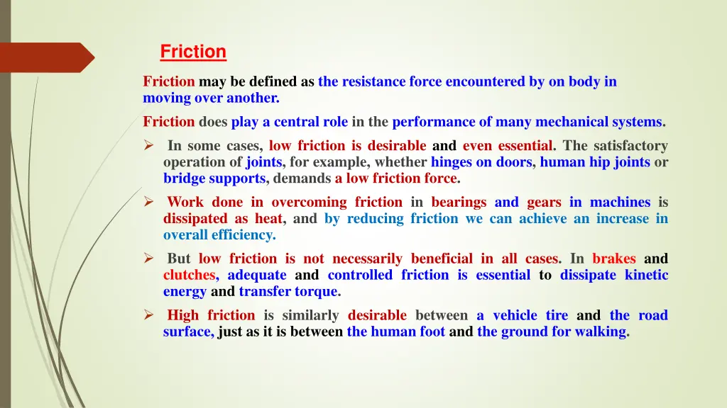 friction