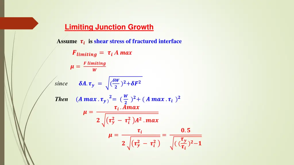 limiting junction growth