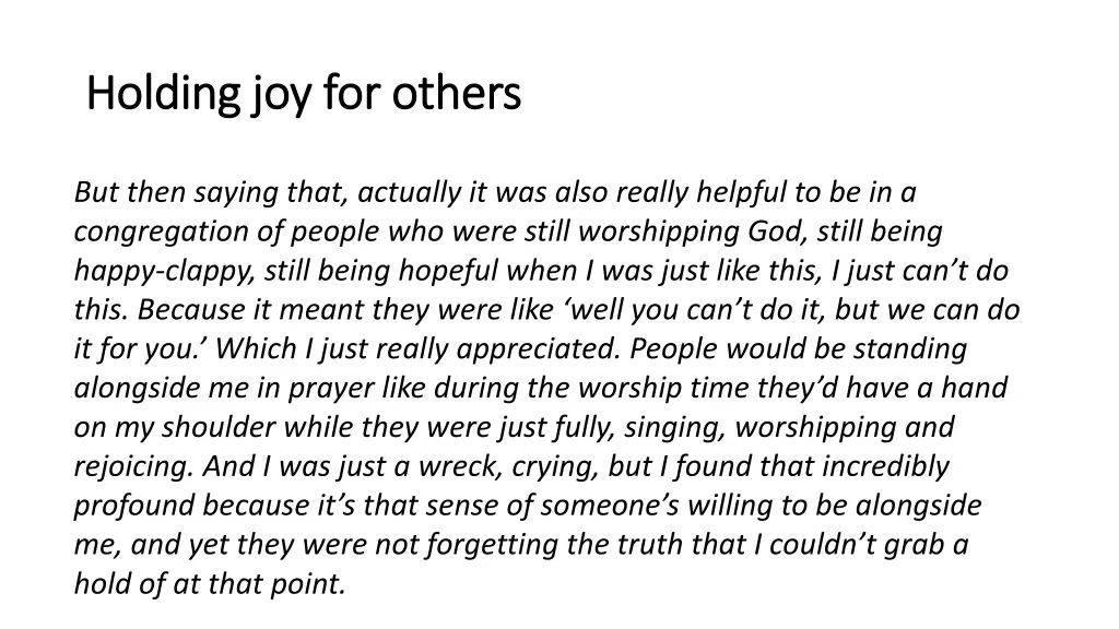 holding joy for others holding joy for others