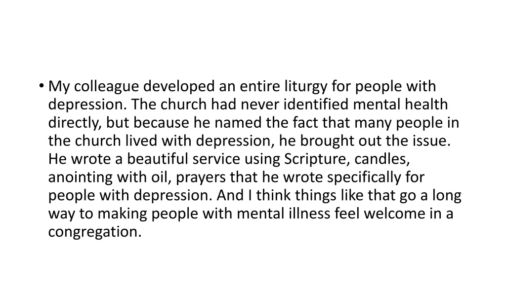 my colleague developed an entire liturgy