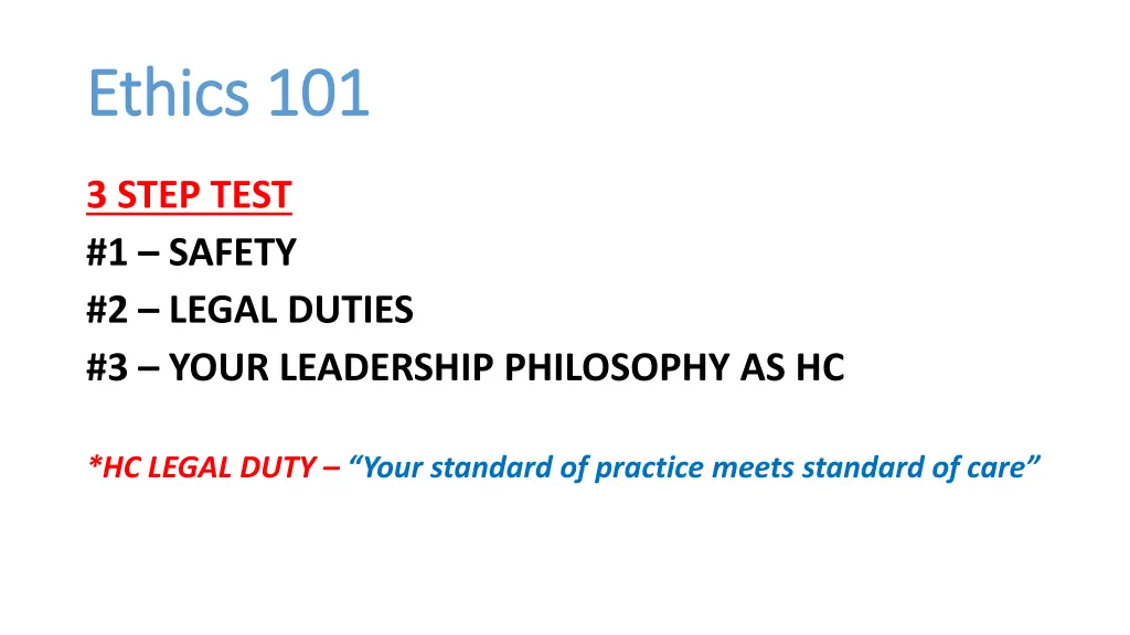 ethics 101 ethics 101