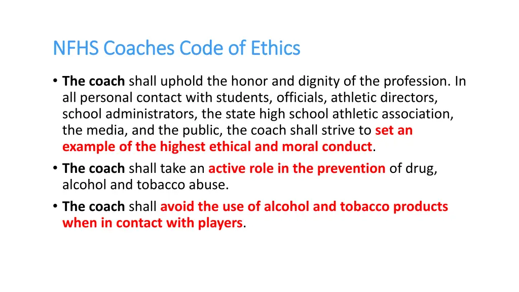 nfhs coaches code of ethics nfhs coaches code 1