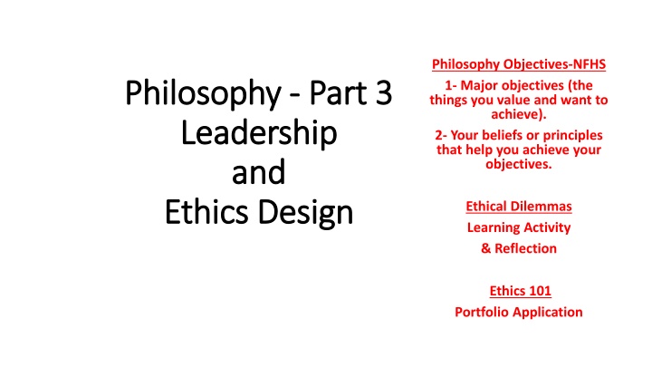 philosophy objectives nfhs 1 major objectives