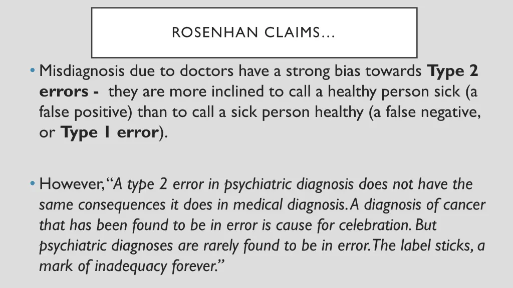 rosenhan claims