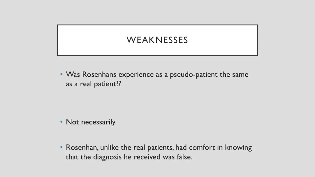 weaknesses 1