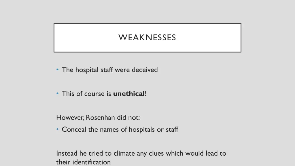 weaknesses