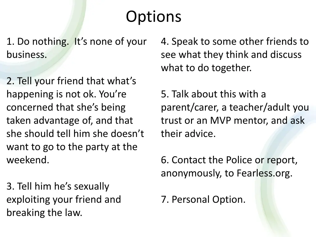 options