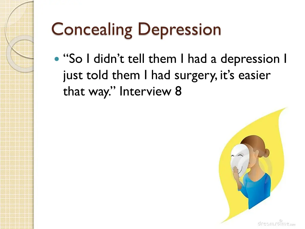 concealing depression