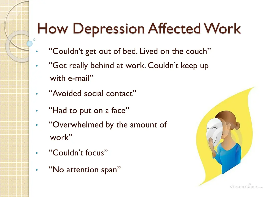 how depression affected work