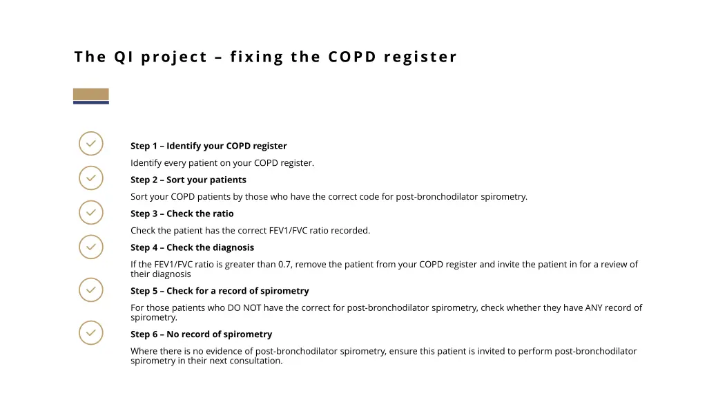the qi project fixing the copd register
