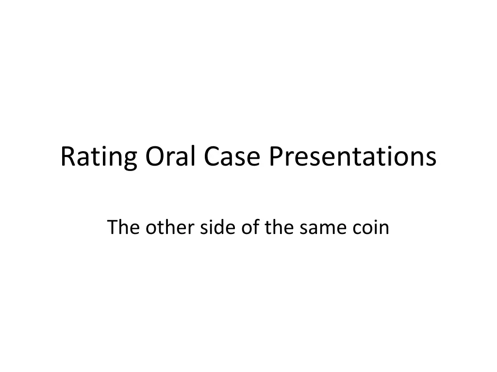 rating oral case presentations