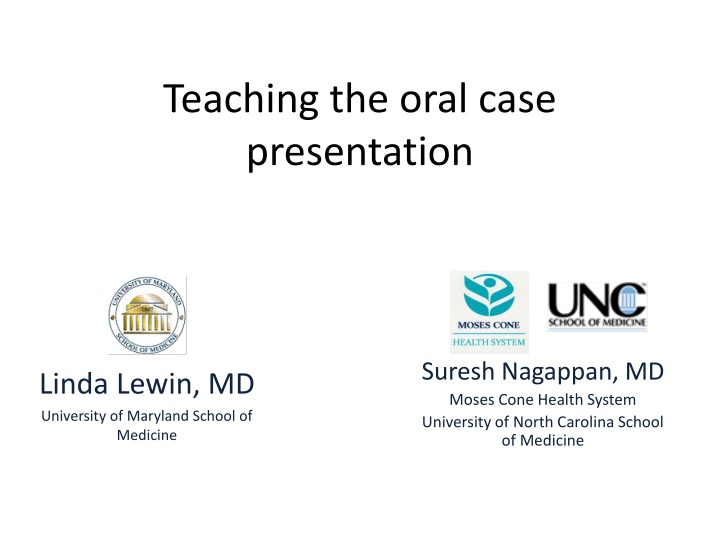 teaching the oral case presentation