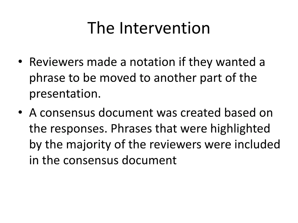 the intervention 2