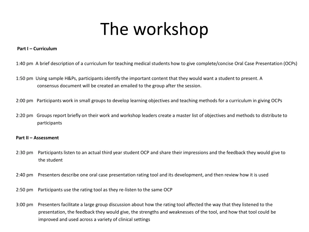 the workshop